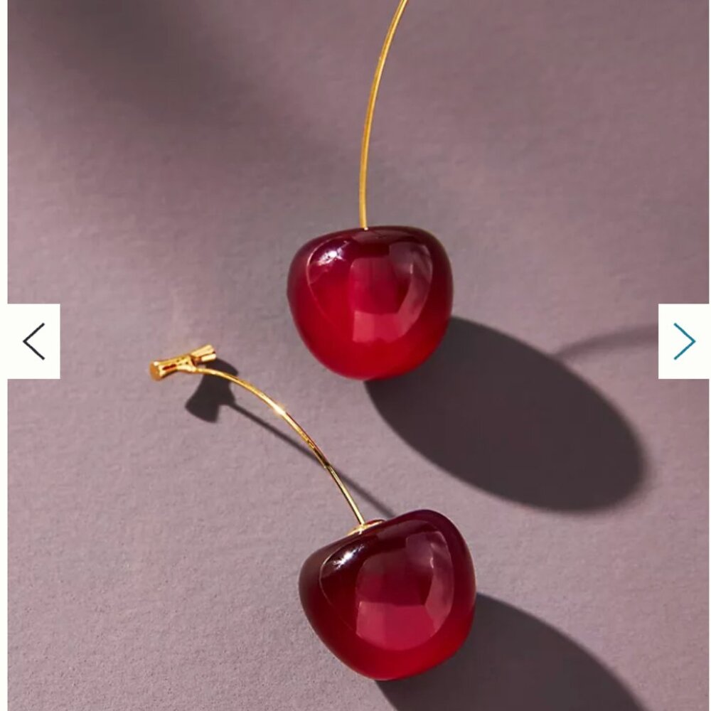 Anthropologie Cherry Drop Earrings